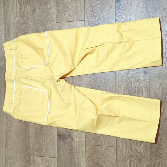 Ashworth Easy Essentials Golfing Cropped Trousers Ladies Yellow Luxe Old Money 6 - Picture 2 of 8